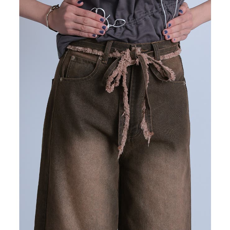 ウエストリボンカーブラインデニムパンツ【miette ミエット】 | titivate | 詳細画像16 