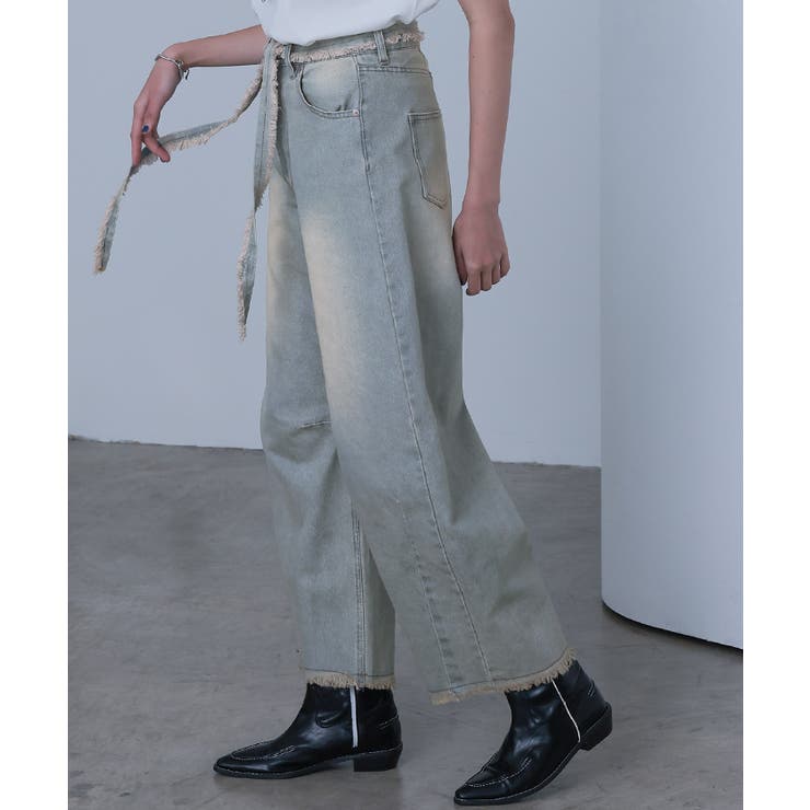 ウエストリボンカーブラインデニムパンツ【miette ミエット】 | titivate | 詳細画像26 