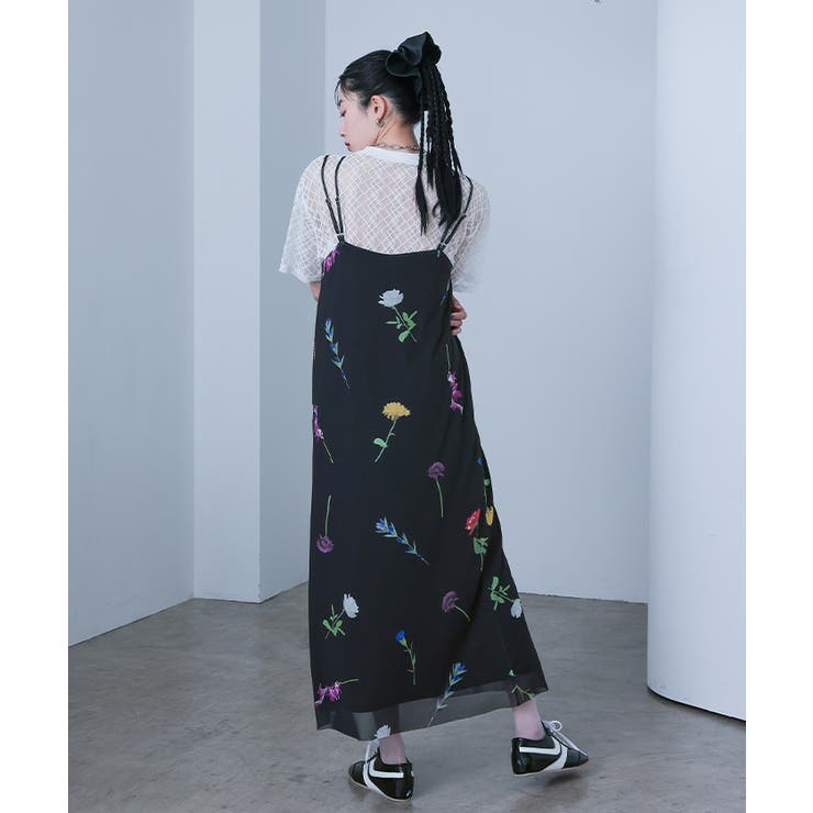 プリントチュールダブルストラップワンピース【miette ミエット】 | titivate | 詳細画像14 