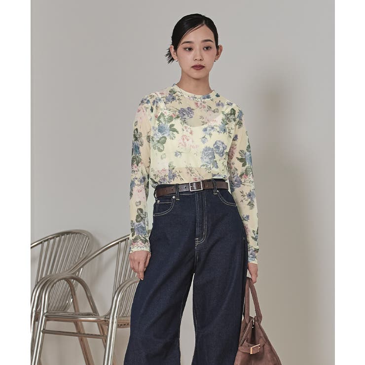 プリントチュールクルーネックトップス【miette ミエット】 | titivate | 詳細画像5 