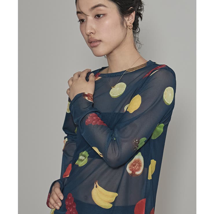 プリントチュールクルーネックトップス【miette ミエット】 | titivate | 詳細画像8 