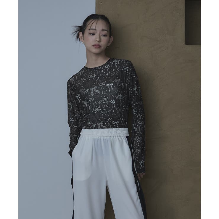 プリントチュールクルーネックトップス【miette ミエット】 | titivate | 詳細画像17 