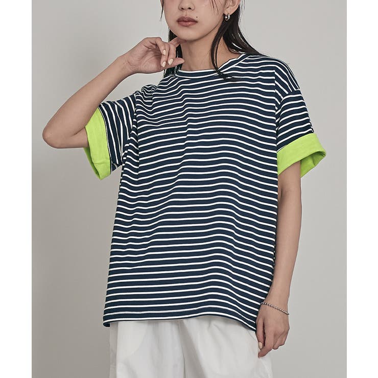 配色ロールアップTシャツ【miette ミエット】 | titivate | 詳細画像22 