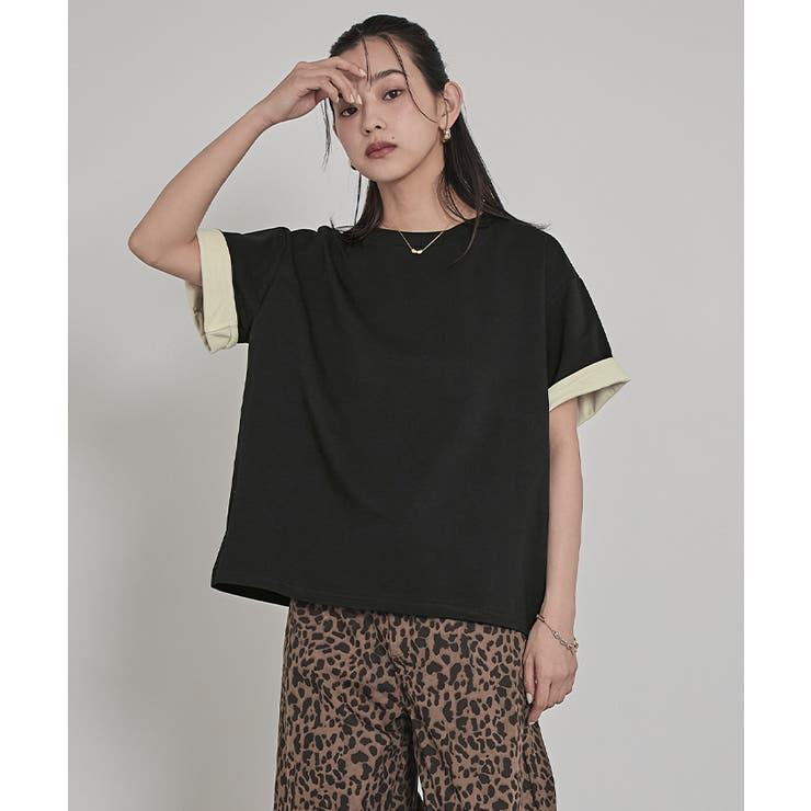 配色ロールアップTシャツ【miette ミエット】 | titivate | 詳細画像31 