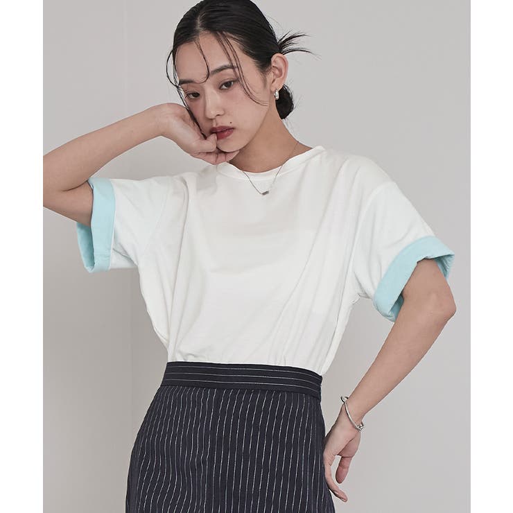 配色ロールアップTシャツ【miette ミエット】 | titivate | 詳細画像8 