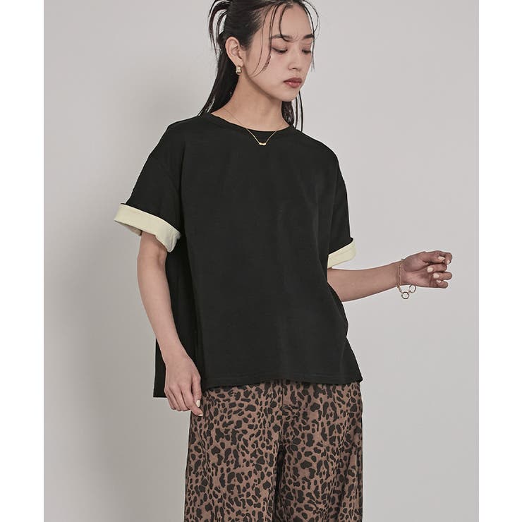 配色ロールアップTシャツ【miette ミエット】 | titivate | 詳細画像9 