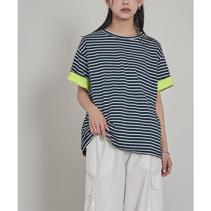 配色ロールアップTシャツ【miette ミエット】 | titivate | 詳細画像13 