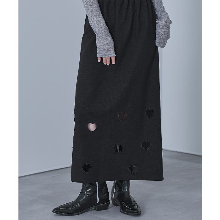 ハートカットデニム裏毛スカート【miette ミエット】 | titivate | 詳細画像13 