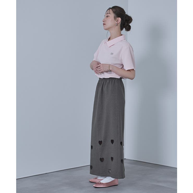 ハートカットデニム裏毛スカート【miette ミエット】 | titivate | 詳細画像6 