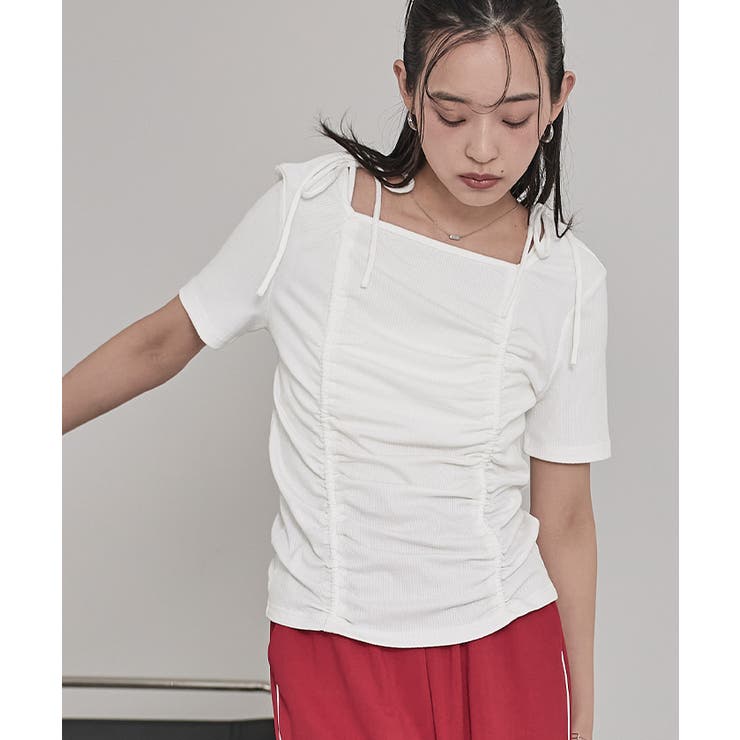 ドロストリボン半袖リブトップス【miette ミエット】 | titivate | 詳細画像12 