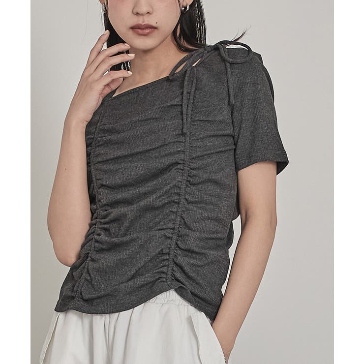 ドロストリボン半袖リブトップス【miette ミエット】 | titivate | 詳細画像16 