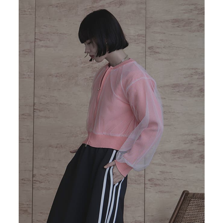 チュールドッキングダブルジップカーディガン【miette ミエット】 | titivate | 詳細画像30 