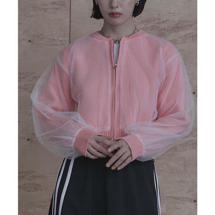 チュールドッキングダブルジップカーディガン【miette ミエット】 | titivate | 詳細画像6 