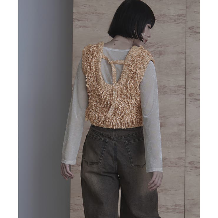 バックベルトループニットベスト【miette ミエット】 | titivate | 詳細画像14 