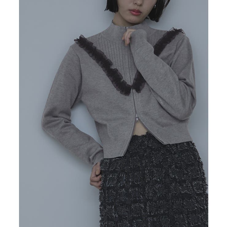 レースフリルダブルジップカーディガン【miette ミエット】 | titivate | 詳細画像8 