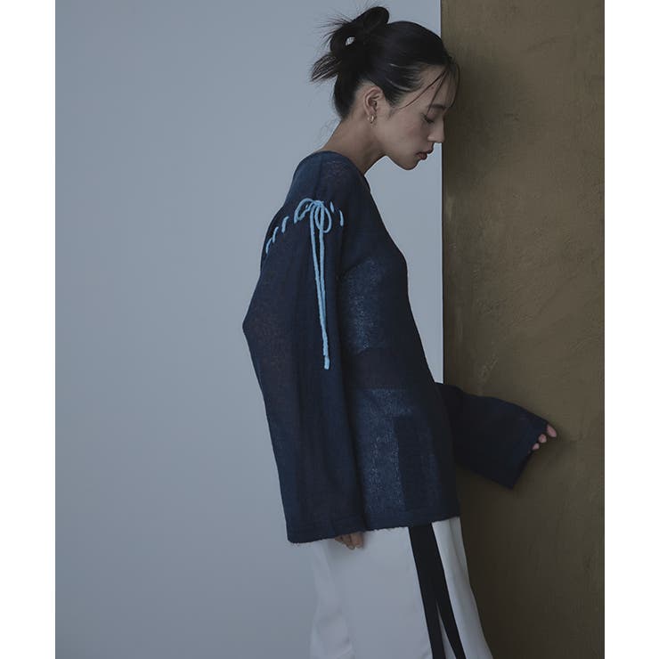 配色ステッチボートネックシアーニット【miette ミエット】 | titivate | 詳細画像20 