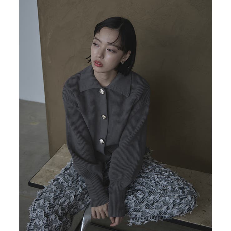 BIGボタン襟付きニットカーディガン【miette ミエット】 | titivate | 詳細画像23 