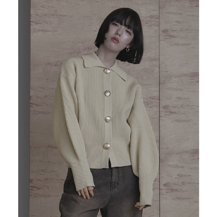 BIGボタン襟付きニットカーディガン【miette ミエット】 | titivate | 詳細画像17 