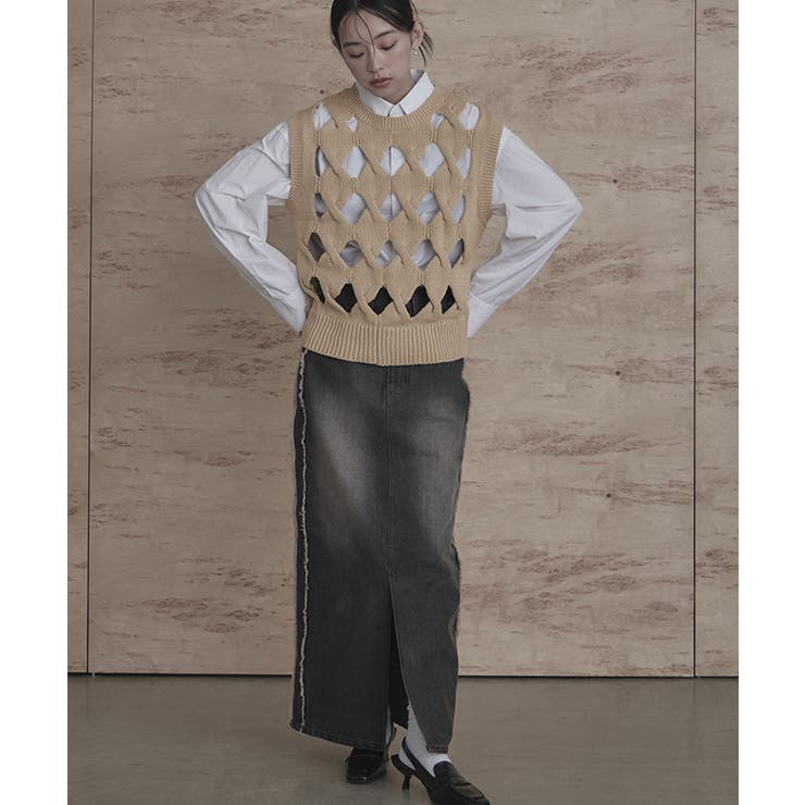 スラッシュケーブルニットベスト【miette ミエット】 | titivate | 詳細画像26 