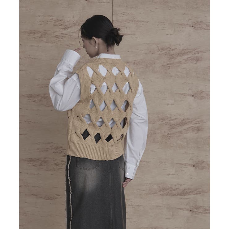 スラッシュケーブルニットベスト【miette ミエット】 | titivate | 詳細画像28 