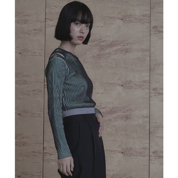 ショルダーカットバイカラーリブニット【miette ミエット】 | titivate | 詳細画像10 