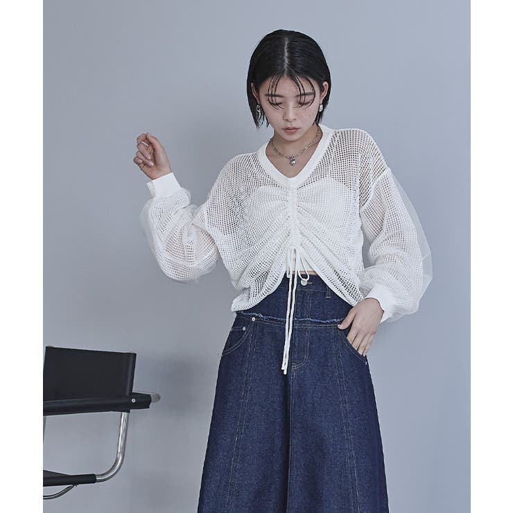 ドロストメッシュニットトップス【miette ミエット】 | titivate | 詳細画像6 