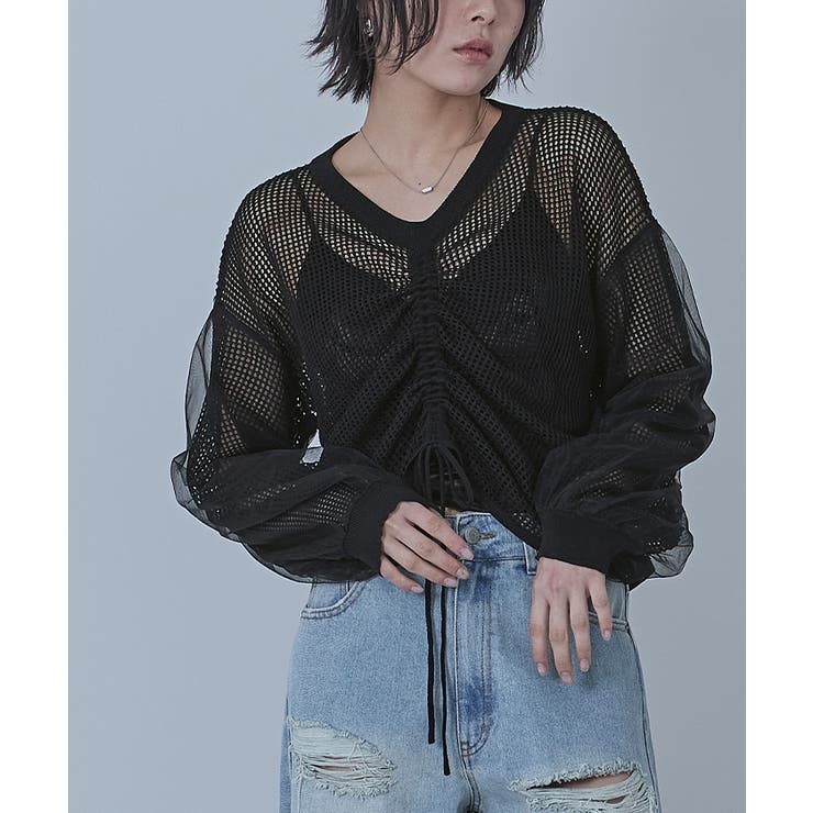 ドロストメッシュニットトップス【miette ミエット】 | titivate | 詳細画像13 