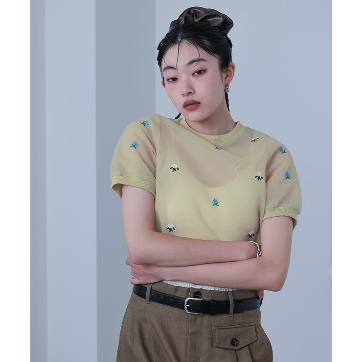 シアーダンボールフラワー刺繍トップス【miette ミエット】 | titivate | 詳細画像19 