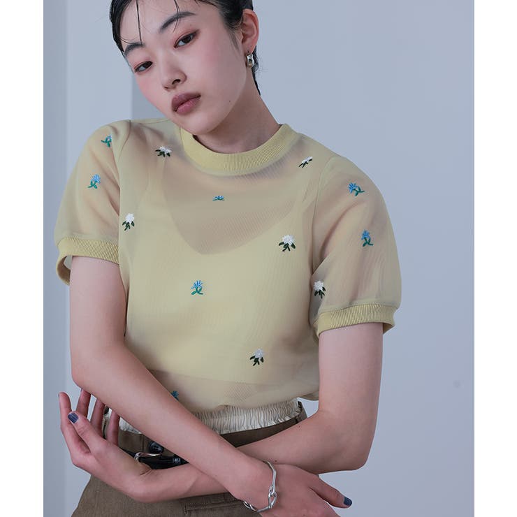 シアーダンボールフラワー刺繍トップス【miette ミエット】 | titivate | 詳細画像4 