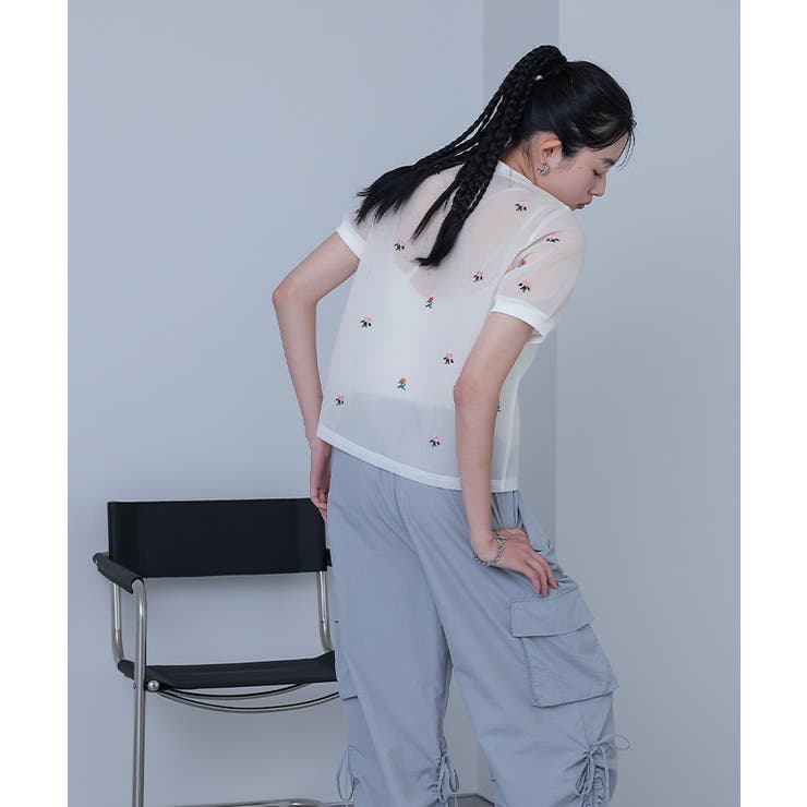 シアーダンボールフラワー刺繍トップス【miette ミエット】 | titivate | 詳細画像7 