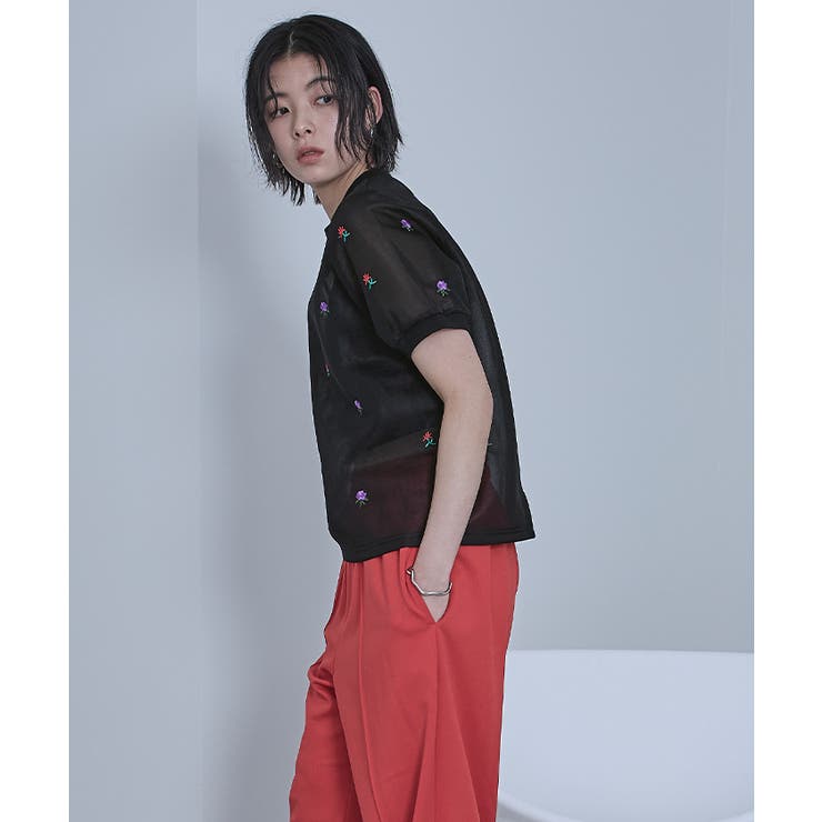 シアーダンボールフラワー刺繍トップス【miette ミエット】 | titivate | 詳細画像10 