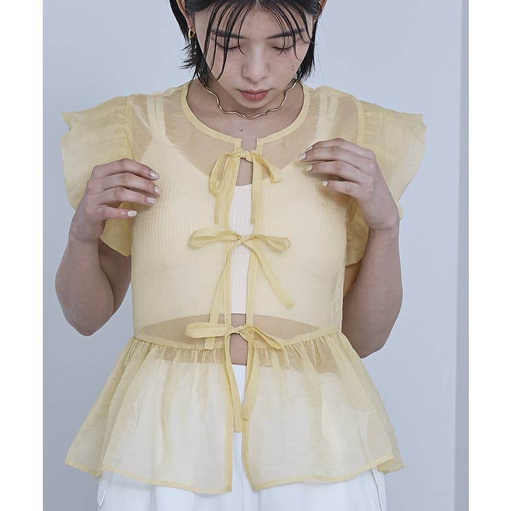 バルーンスリーブリボンシアーブラウス【miette ミエット】 | titivate | 詳細画像20 