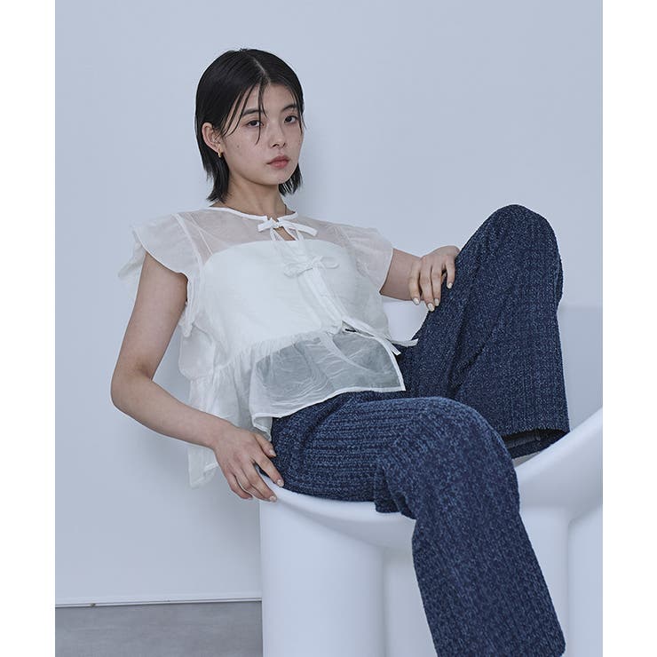 バルーンスリーブリボンシアーブラウス【miette ミエット】 | titivate | 詳細画像2 