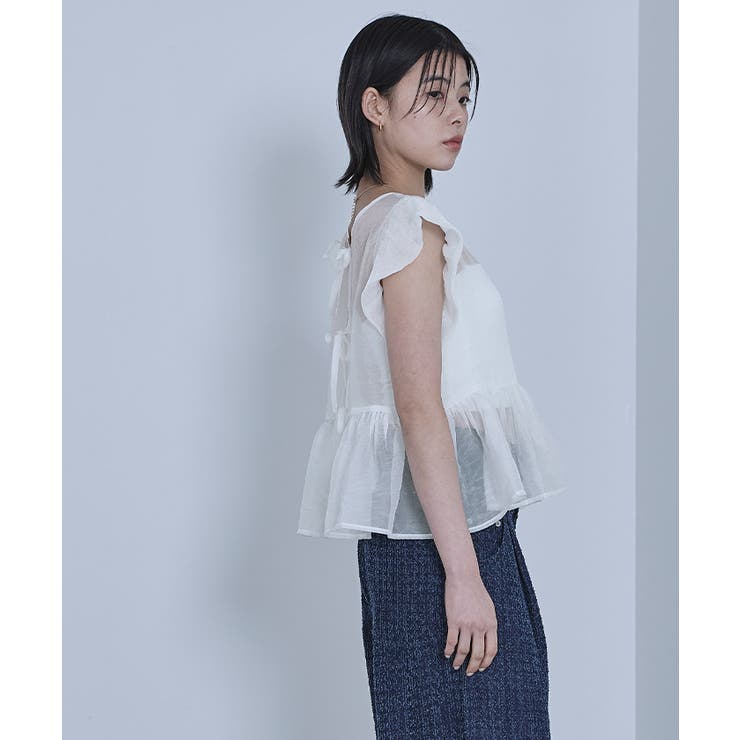 バルーンスリーブリボンシアーブラウス【miette ミエット】 | titivate | 詳細画像4 