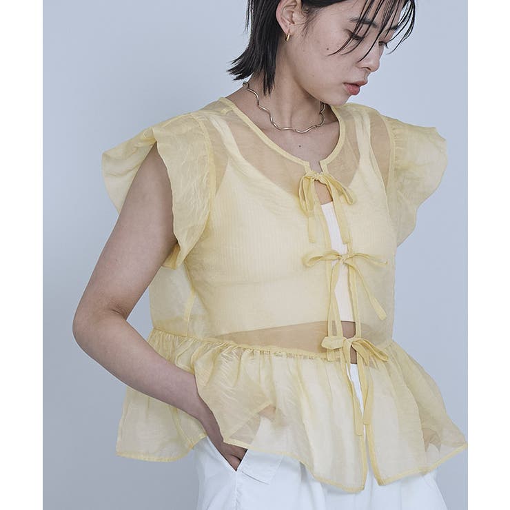 バルーンスリーブリボンシアーブラウス【miette ミエット】 | titivate | 詳細画像5 
