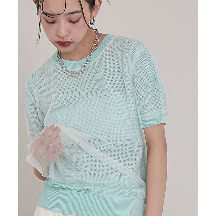 チュールレイヤードメッシュトップス【miette ミエット】 | titivate | 詳細画像22 