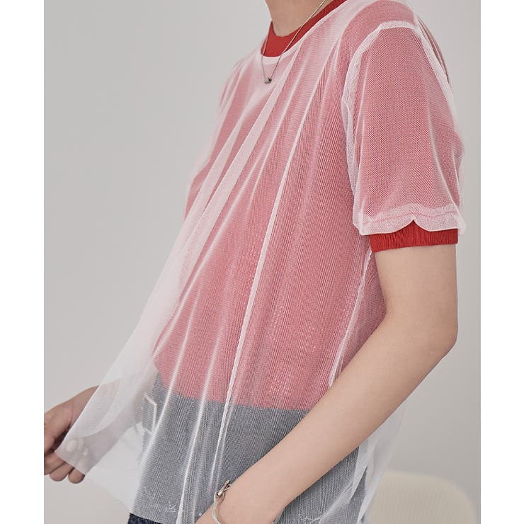 チュールレイヤードメッシュトップス【miette ミエット】 | titivate | 詳細画像3 