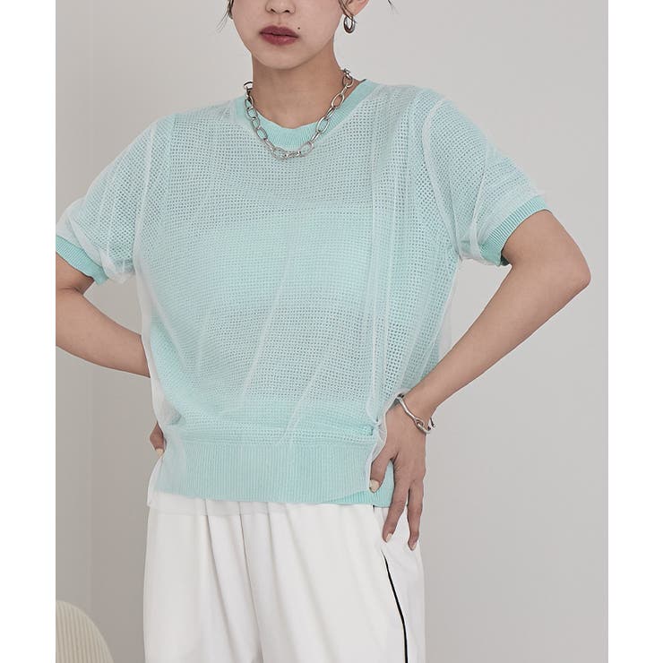 チュールレイヤードメッシュトップス【miette ミエット】 | titivate | 詳細画像7 