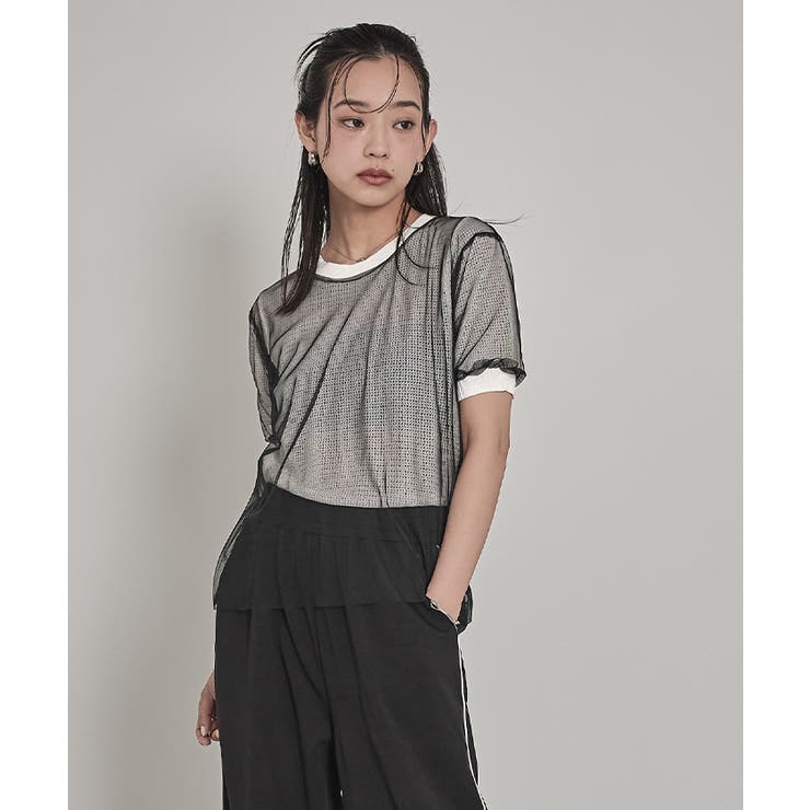 チュールレイヤードメッシュトップス【miette ミエット】 | titivate | 詳細画像8 