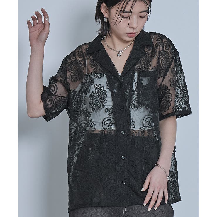 オープンカラーレースシャツ【miette ミエット】 | titivate | 詳細画像5 