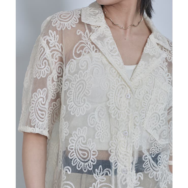 オープンカラーレースシャツ【miette ミエット】 | titivate | 詳細画像14 