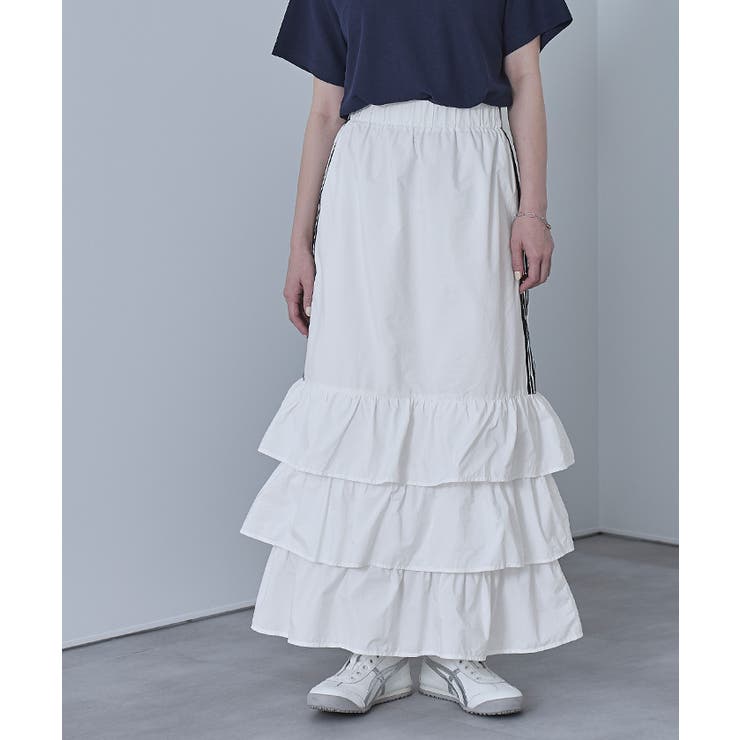 サイドラインナイロンティアードスカート【miette ミエット】 | titivate | 詳細画像5 