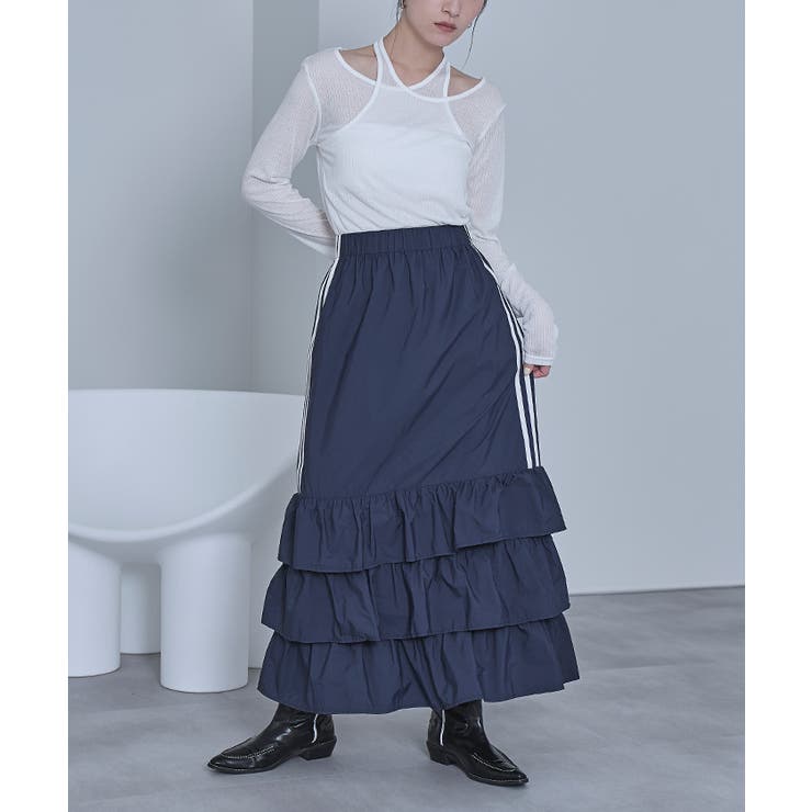 サイドラインナイロンティアードスカート【miette ミエット】 | titivate | 詳細画像9 