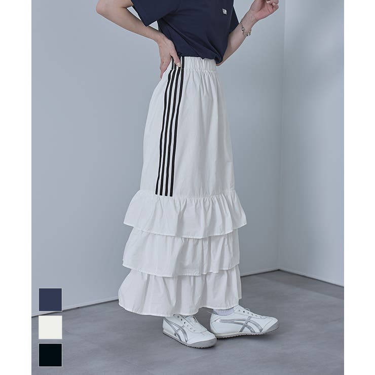 サイドラインナイロンティアードスカート【miette ミエット】 | titivate | 詳細画像1 