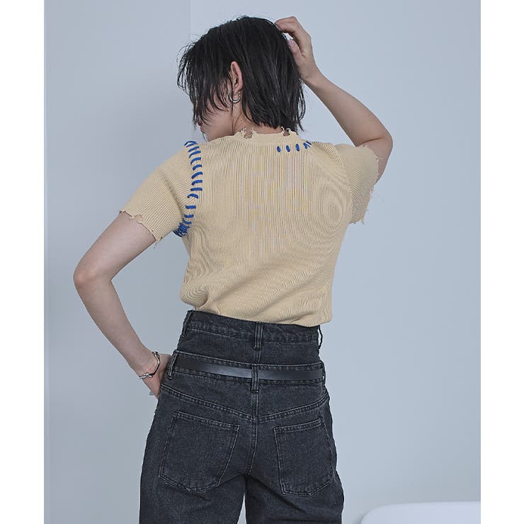 配色ステッチダメージトップス【miette ミエット】 | titivate | 詳細画像25 