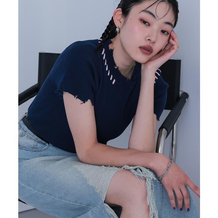 配色ステッチダメージトップス【miette ミエット】 | titivate | 詳細画像32 