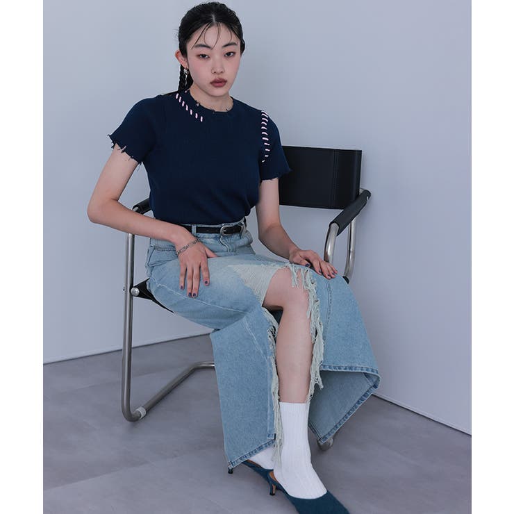 配色ステッチダメージトップス【miette ミエット】 | titivate | 詳細画像33 