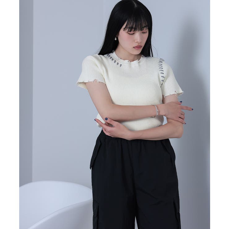 配色ステッチダメージトップス【miette ミエット】 | titivate | 詳細画像7 