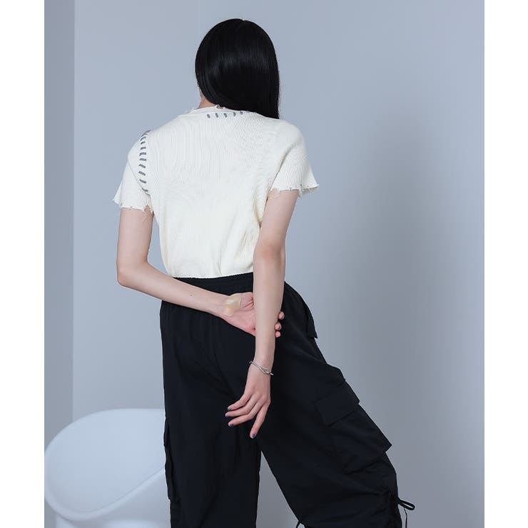 配色ステッチダメージトップス【miette ミエット】 | titivate | 詳細画像8 
