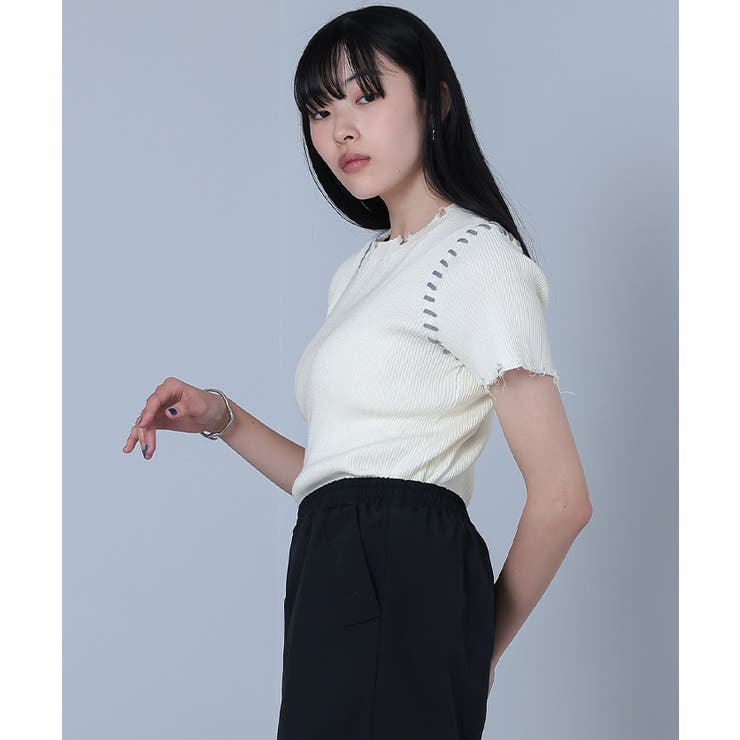 配色ステッチダメージトップス【miette ミエット】 | titivate | 詳細画像10 